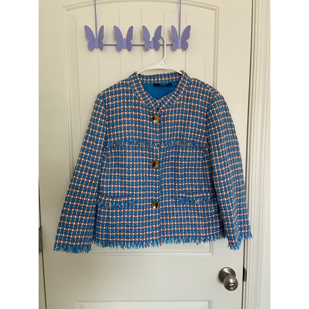 Per Se women's multicolored tweed‎ jacket — medium/large